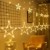 LED Lichtervorhang, Weihnachten Lichterkette, 3M Lichtervorhang Batteriebetrieben mit 12 Sterne 138 LEDs Weihnachtslichter Sternenvorhang für Weihnachten, Party, Hochzeit, Balkon Deko (Warmweiß) - 1
