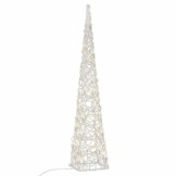 LED Pyramide Lichterkegel – Beleuchtung für Weihnachten innen außen – Acryl-Figur mit Trafo IP44 Timer 60 LED warm-weiß 90 cm hoch Xmas-Deko - 1
