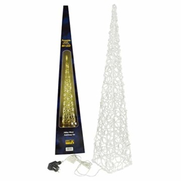 LED Pyramide Lichterkegel – Beleuchtung für Weihnachten innen außen – Acryl-Figur mit Trafo IP44 Timer 60 LED warm-weiß 90 cm hoch Xmas-Deko - 8