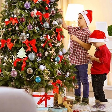 LessMo 30 Stück Weihnachtskugeln, 60mm Bruchsicher Kunststoff Christbaumkugeln, Weihnachtsbaum Deko Baumschmuck zum Aufhängen für Weihnachten Hängedekorationen Festival Feiertagsdekoration - 7