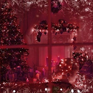 Lichterkette 500 LED 12.5m/41 ft Weihnachtsbaum beleuchtung, Lichtkette innen außen Für Weihnachten/Weihnachtslichter/Hochzeiten/Partys/Weihnachtsdekorationen rot - Grün Kabel - 2