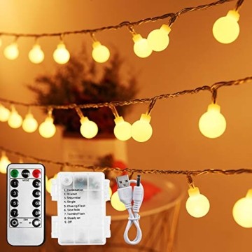 Lichterkette Außen Batterie 10M, Infankey 100LED Led Lichterkette mit Batterie/USB mit Fernbedienung, 8 Modi& Timing-Funktion, IP44 Wasserdicht, lichterkette batterie Perfekt für Garten, Partys - 1