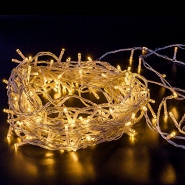 Lichterkette WISD 200 LED 23M Warmweiss Innen und Außen LED Beleuchtung mit EU Stecker auf Transparent Kabel für Weihnachten Garten Festival Party Hochzeit Dekoration Weihnachtsbaum Deko - 3