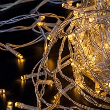 Lichterkette WISD 200 LED 23M Warmweiss Innen und Außen LED Beleuchtung mit EU Stecker auf Transparent Kabel für Weihnachten Garten Festival Party Hochzeit Dekoration Weihnachtsbaum Deko - 7