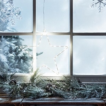 Lights4fun LED Stern Fensterbild Weihnachten Fensterdeko Timer Batteriebetrieb 35cm - 1