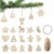 LIHAO 100 Stück Holzanhänger Weihnachtsanhänger Holzverzierungen Weihnachtsverzierungen Holz-Anhänger baumschmuck für Weihnachtsbaum Weihnachten Deko DIY - 1