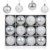 LIHAO 12er Set Weihnachtskugeln Christbaumkugeln Anhänger für Weihnachtsbaumschmuck Weihnachten Weihnachtsbaum Dekoration 6cm (Silber) - 1
