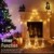 Luxspire LED Pyramide Kegelform Lichte, 3 Stück Advent Deko Leuchte Kleine Pailletten Eisendraht Laterne mit Timer Weihnachtslicht für Hause Weihnachten Dekoration Innen Außen Beleuchtung, Gold - 3