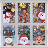MELLIEX Fensterbilder Weihnachten, Weihnachtsdeko Fensteraufkleber PVC Fensterdeko Fenstersticker Selbstklebend Fensterfolie für Türen Schaufenster Vitrinen Glasfronten Deko - 1