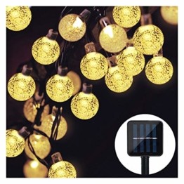 Solar Lichterkette， Mr.Twinklelight 4.5M 30er LED Lichterkette Außen Kristall Kugeln Garten Licht für Garten, Terrasse, Zuhause, Weihnachtsdeko und Partys (Warmweiß) - 1