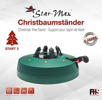 Star-Max Christbaumständer by F-H-S, Start 3, Modell 2018, für Baumhöhe bis 3,0 m, Weihnachtsbaumständer mit Fuhebelfunktion und Einseiltechnik, 3,0 Liter Wassertank, 3 liters, Grün - 4