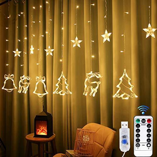 Sternenvorhang, Weihnachten Lichterkette, Fenster Beleuchtung
