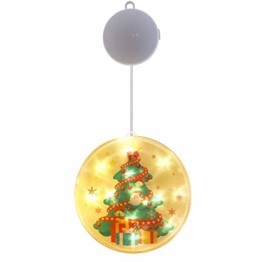 TIANHOO Weihnachtsdekoration LED String Licht Horror Lustige Fenster hängen Dekoration Bunte Laterne Kürbis Ghost Lights (Christmas Tree) - 1