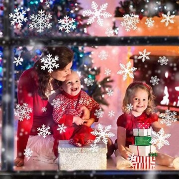 Weihnachts Schneeflocken Fensterbild Abnehmbare Fensterdeko Statisch Haftende PVC Aufkleber Winter Dekoration für Türen,Schaufenster, Vitrinen, Glasfronten - 5