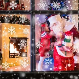 Weihnachtsdeko Fenster, 224PCS Schneeflöckchen Aufkleber Christmas Decorations, PVC Weihnachten Fensterbilder, Fenster Deko für Dankeschön & Weihnachtsdeko, Schneeflocken Deko (6 Blätter) - 1