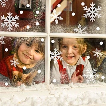 Weihnachtsdeko Fenster, 366 Schneeflocken Weihnachten Fensterbilder, Fenstersticker Fensteraufkleber PVC Fensterdeko Selbstklebend, für Türen Schaufenster Vitrinen Glasfronten Deko - 2