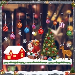 Weihnachtsdeko Fenster, Schneeflocke Fensteraufkleber, Weihnachts-Fenster Dekoration, Aufklebe Weihnachtsmann,PVC Fensterdeko Selbstklebend,, Fensterbilder, Schneeflocken Fenster,Deko Weihnachten - 1