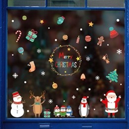Weihnachtsdeko Fenster,Fensterbilder Weihnachten,Schneeflocke Fensteraufkleber,PVC Fensterdeko Selbstklebend,Weihnachts Fenster Dekoration,Aufklebe Weihnachtsmann,Schneeflocken Fenster,Fenstersticker - 1