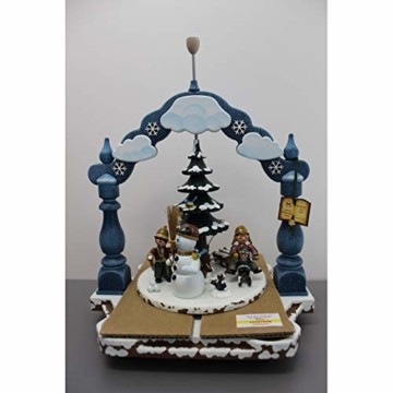 Weihnachtspyramide 1-stöckige Pyramide Winterkinder 35 x 25cm - Original Erzgebirge - Hubrig Volkskunst - 2