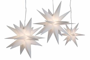 Weihnachtssterne 3er-Set LED Sterne weiß beleuchtet 25/25/35 cm warmweiß Weihnachtsbeleuchtung - 2