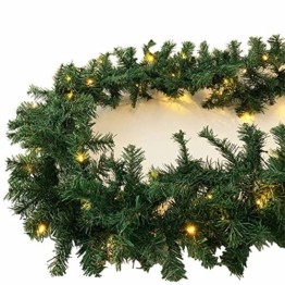 XL Weihnachtsbeleuchtung Girlande beleuchtet Tannengirlande 70 LED Lichterkette 540 cm Weihnachten innen und außen - 1