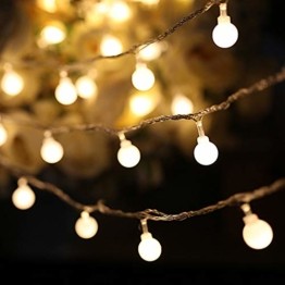 Yinuo Candle Kugel Lichterketten,15M LED Lichtkette mit Speicherfunktion,Weihnachtslicht Außen/Innen mit Stecker,ideale Partydekoration,Kinderzimmer,Balkone,Weihnachtslichter etc.(warmweiß) - 1
