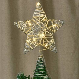 YQing 11.7 Zoll Weihnachten Baumspitze Stern, Christbaumspitze Glitzernden Baumspitze LED Stern Deko Weihnachten Baumkrone Tree Topper für Weihnachtsbaum Dekoration oder Wohnkultur - 1