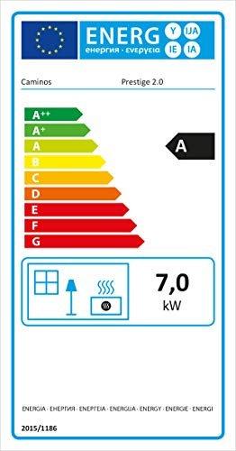 Dauerbrand Kamin-Ofen Caminos Prestige 2.0 guss-grau Speicher-Stein für Scheite Press-Holz Briketts Anthrazit und Braun-Kohle 7kw modern mit Abbrand-Automatik - 2