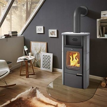 Dauerbrand Kamin-Ofen Caminos Prestige 2.0 guss-grau Speicher-Stein für Scheite Press-Holz Briketts Anthrazit und Braun-Kohle 7kw modern mit Abbrand-Automatik - 6