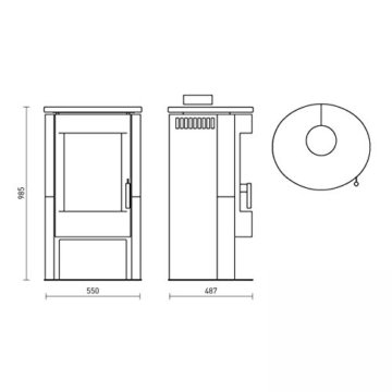 FIREPLACE Kaminofen Zaria, Naturstein, 6 kW, mit Holzfach - 4