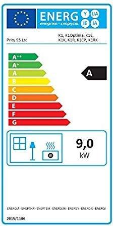 Prity K1E Kaminofen für mehrere Brennstoffe, 9 kW - 3