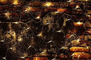 100/160/240/320er LED Lichternetz Lichtervorhang Lichterkette Warmweiß Deko Leuchte Innen und Außen Weihnachten Hochzeit mit Stecker gresonic (100LED, Dauerlicht) - 3