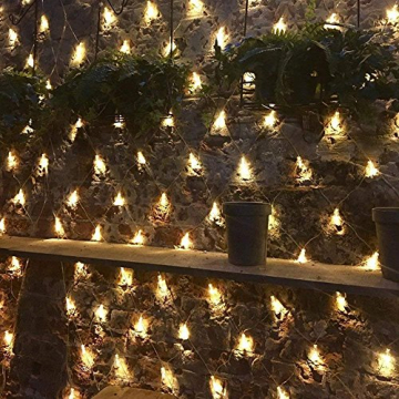 100/160/240/320er LED Lichternetz Lichtervorhang Lichterkette Warmweiß Deko Leuchte Innen und Außen Weihnachten Hochzeit mit Stecker gresonic (100LED, Dauerlicht) - 4