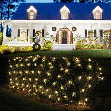 100/160/240/320er LED Lichternetz Lichtervorhang Lichterkette Warmweiß Deko Leuchte Innen und Außen Weihnachten Hochzeit mit Stecker gresonic (100LED, Dauerlicht) - 8