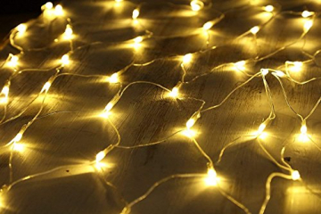 100/160er LED Lichternetz Lichtervorhang Lichterkette Warmweiß Deko Leuchte Innen und Außen Weihnachten Hochzeit mit Stecker gresonic (Dauerlicht, 160LED) - 4