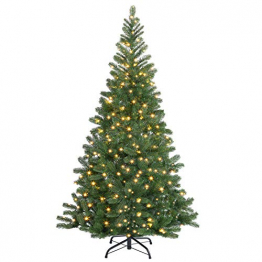 Casaria Weihnachtsbaum 140 cm LED Lichterkette Edeltanne Ständer künstlicher Tannenbaum Christbaum Weihnachten PE Grün - 1