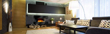 Chemin'Arte 184 Lounge Medium Elektrischer Kamin, schwarz, 82 x 21 x 42 cm - 2