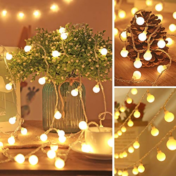 Globe Lichterkette für Innen und Außen, LED Kugel Lichterkette 8 Leuchtmodi, ideale Partylichterkette IP65 Wasserdicht mit IR Fernbedienung für Weihnachtsdeko, Hochzeit, Party , Garten - 2