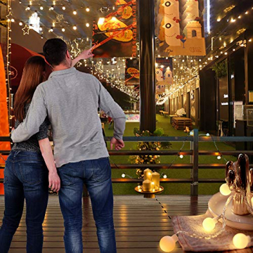 Globe Lichterkette für Innen und Außen, LED Kugel Lichterkette 8 Leuchtmodi, ideale Partylichterkette IP65 Wasserdicht mit IR Fernbedienung für Weihnachtsdeko, Hochzeit, Party , Garten - 7