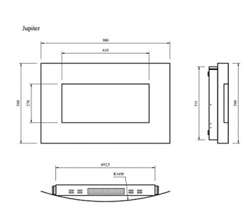 GLOW FIRE Jupiter Curved Elektrokamin, 90 cm breit, Standkamin und Wandkamin mit LED | Künstliches Feuer ohne Heizung | Fernbedienung, Dimmer, Weiß - 6