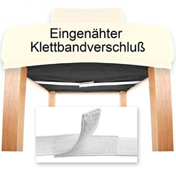 Gräfenstayn 4Stk Stretch-Stuhlhusse Charles - runde und eckige Stuhllehnen - VORTEILSPACKUNG - bi-elastische Passform mit Öko-Tex Siegel Standard 100: „Geprüftes Vertrauen“ (Creme) - 5