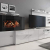 Home innovation-Wohnmöbel mit elektrischem Kamin mit 5 Flammenstufen, Oberfläche Mattweiß und Hochweiß lackiert, Maße: 290 x 170 x 45 cm tief - 1