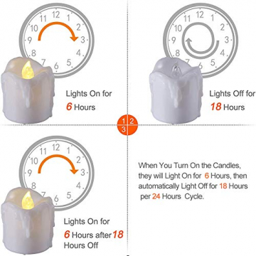 LED Teelichter, PChero 12 Stück LED Strom Kerzen Flammenlose Flackernde Kerzenlichter mit Timerfunktion Beleuchtung für Weihnachten Neujahr Feste Hause Zimmer Tisch Garten Deko [1,7 Zoll Hohe Version] - 7
