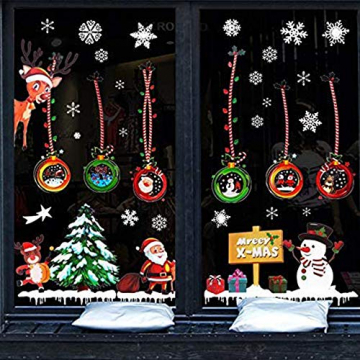 MEISHANG Fensterfolie Weihnachten,Fensteraufkleber Weihnachten,Weihnachten Fensterdeko Selbstklebend,Fensteraufkleber PVC,Fensterbilder Weihnachten,Weihnachten Deko Fenster - 2