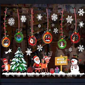 MEISHANG Fensterfolie Weihnachten,Fensteraufkleber Weihnachten,Weihnachten Fensterdeko Selbstklebend,Fensteraufkleber PVC,Fensterbilder Weihnachten,Weihnachten Deko Fenster - 4