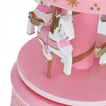 Merry-Go-Round-Spieluhr Karussell Pferd Spieluhr Babyzimmer Nacht Wohnkultur Weihnachten Hochzeit Geburtstagsgeschenk Dekor(Pink) - 8
