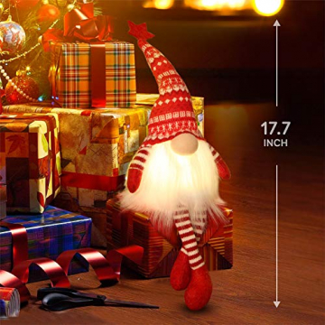 MTaoyac Weihnachten Deko Wichtel 49 cm Hoch, Schwedischen Weihnachtsmann Santa Tomte Gnom, Festliche Verpackung, Skandinavischer Zwerg Geschenke für Kinder Familie Weihnachten Freunde(2 Stücke) - 5