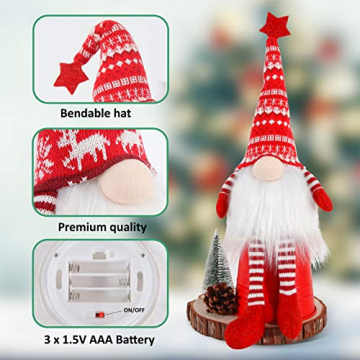 MTaoyac Weihnachten Deko Wichtel 49 cm Hoch, Schwedischen Weihnachtsmann Santa Tomte Gnom, Festliche Verpackung, Skandinavischer Zwerg Geschenke für Kinder Familie Weihnachten Freunde(2 Stücke) - 8