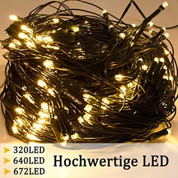 NAIZY 6 x 4 m LED Lichternetz, Lichtervorhang Lichterkette Deko Leuchte für Innen und Außen Party Weihnachten Hochzeit - 672 LEDs Warmweiß - 4