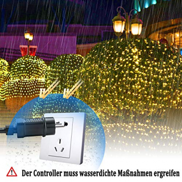 NAIZY 6 x 4 m LED Lichternetz, Lichtervorhang Lichterkette Deko Leuchte für Innen und Außen Party Weihnachten Hochzeit - 672 LEDs Warmweiß - 5